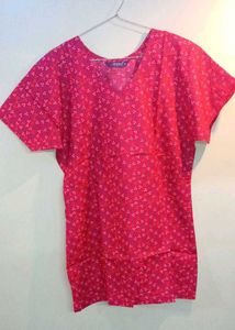 Pink Patterned Short Sleeve Top & shor