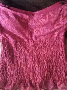 Smocked Classic Pink Patterned Long Sleeve Top