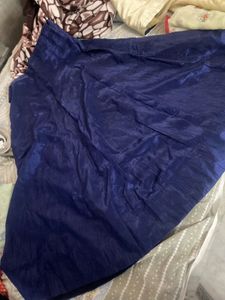 Navy Blue Flowy Lhenga