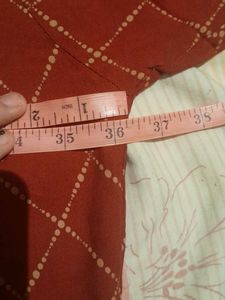 Red Checkered Kurtha With Gold pattern,Size-S