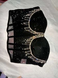 Brand New ( Urbanic)Black Sequined Mesh Corset Top