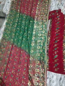 Red Embroidered Kurta Set