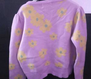 Floral V-Neck Sweater