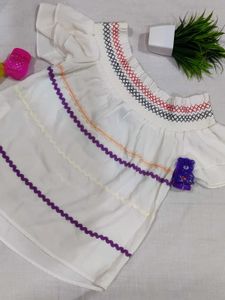 White Embroidered Top