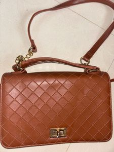 Brown Woven Crossbody Bag