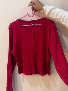 Red Long Sleeve Top