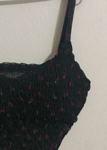 Cute Black Padded Crop Top