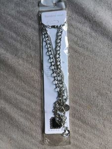 Korean Pixel Heart Layered Chain Necklace