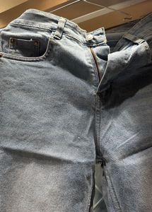 Blue straight leg pant