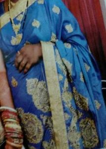 Blue &amp; Gold Sari With Blouse