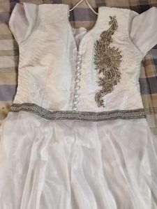 White Flared Anarkali Gown..price Drop