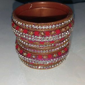Red &amp; Silver Bangle Set