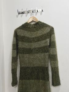 Striped Knit Sweater Dress