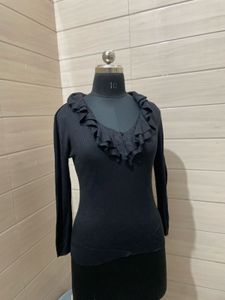 Ralph lauren Old Money Style Black Ruffled