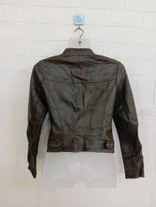 Imported Korean Brown Leather Moto Jacket