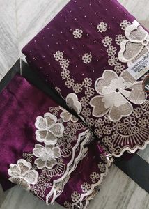 Elegant Pink Embroidered Dress Material