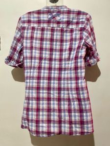 Checkered Button-Down Top