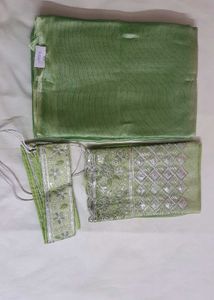 Green Color Jimmychoo Saree With Hip Belt