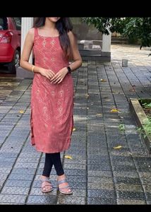 Indya Embellished Strappy Straight Kurta