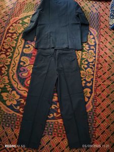 Mens Dark Navy Blue Striped Suit
