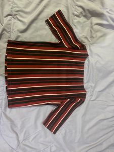 Ginger Top Striped Square Neck