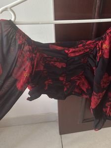 Floral Print Ruched Top