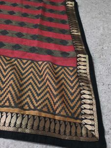 Elegant Red &amp; Black Saree