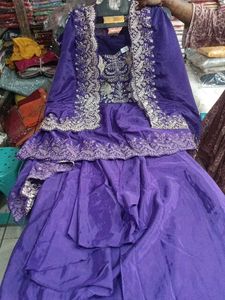 Purple Embroidered Dress