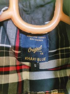 Khaki Blue Men Shirt