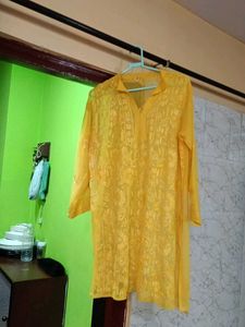 Yellow Embroidered Kurta