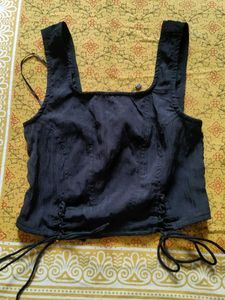 Zudio Black Tie-able Corset Top