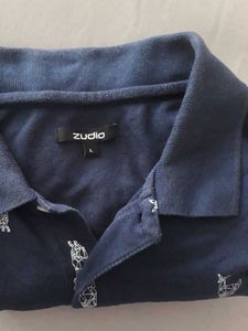 Zudio Polo Shirt L size navy Blue