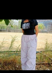 Y2k Graphic Deep Neck Crop Top