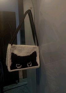 Cat Shoulder/Crossbody Crochet Bag