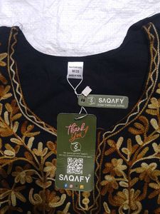 Embroidered Black Tunic Top