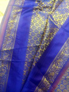 Elegant Blue Silk Honouring Shawl