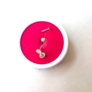 22K Pure Gold Dimond Nose Pin/Earrings in screw