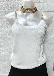 New Small Size White Fur Top Fixed Price
