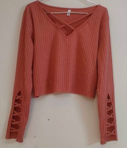 Super Stylish Peach Crop Top