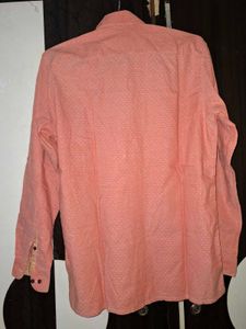 Men's Peach Printed Casual Shirt peter england