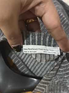 Zara Gray Ribbed  Mini Dress