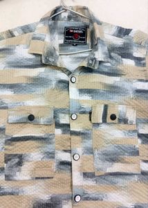 TEXTURED CASUAL HALF SLEEVE SHIRT FOR MEN