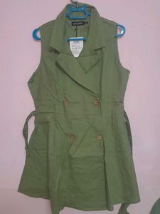 Olive Green Sleeveless Dress