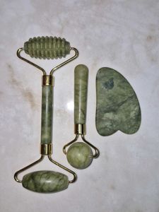 GRADE A+ textured Jade Roller & Gua Sha