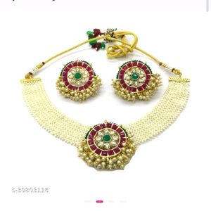 Pearl Work Ethnic Casual Gold Plated Nacklace