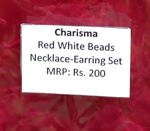 Red White Beads Jewellery Set