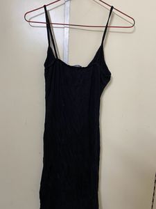 Women Black V Neck Dress