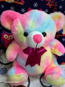 🌈 Cute Rainbow Teddy Bear – Soft, Fluffy & Adorab