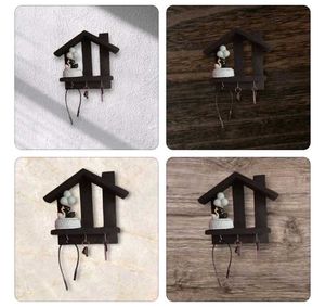 House Shaped Key Holder with Swans