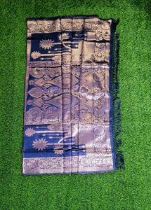 Benarasi Jari Silk Saree - Galaxy Blue